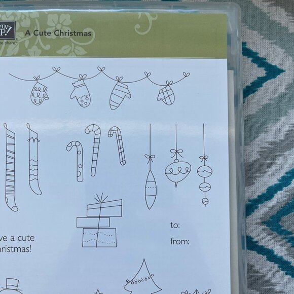 NEW Stampin' Up! A Cute Christmas Clear Mount Cling Stamps, Set of 9 Stamps - Picture 4 of 7
